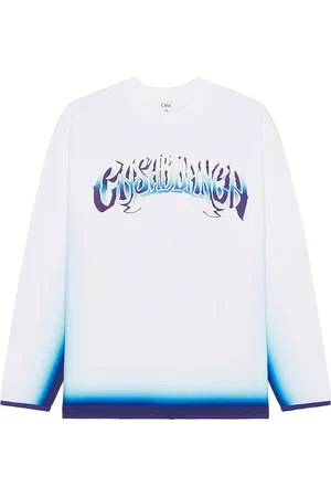 Casablanca Spray Dye Gradient Faded Logo Long Sleeve Tee in White