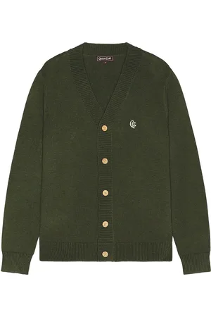 Quiet Golf Monogram Cardigan in Dark Green