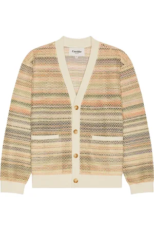 Corridor Rainbow Mesh Cardigan in Ivory