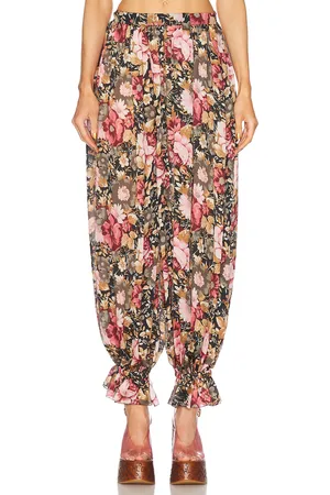 Chloé Flowy Pleated Cropped Pant in