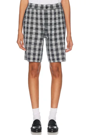 Guest In Residence Gingham Bermuda Short in Black