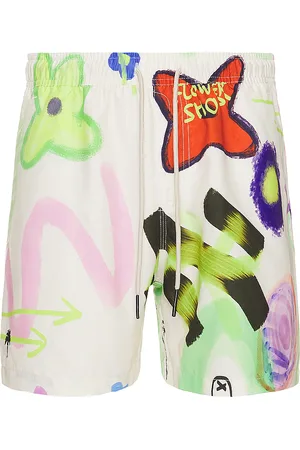Oas Flower Shop Swim Short in Ivory