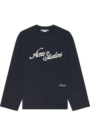 Acne Studios Long Sleeve Logo T-Shirt in Blue