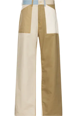 Givenchy Relaxed Fit Patchwork Denim Pants in Tan