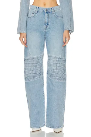 GRLFRND Mariah Wide Leg Racer Jean in Denim-Light