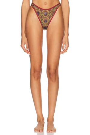 Heavy Manners High Cut Full Bikini Bottom in Olive