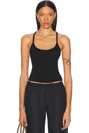ENZA COSTA Cotton Rib U Tank Top in