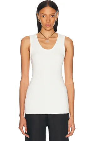 ENZA COSTA Boucle Knit Tunic Top in White