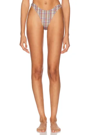 Heavy Manners High Cut Cheeky Bikini Bottom in Taupe
