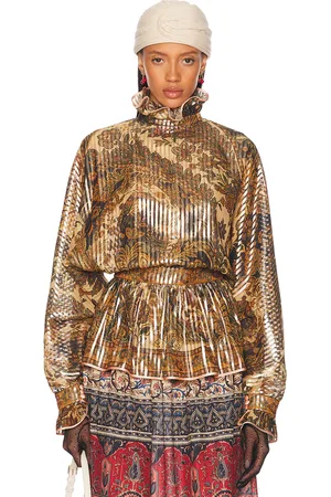 VALENTINO Voyage Imaginaire Top in Metallic Bronze
