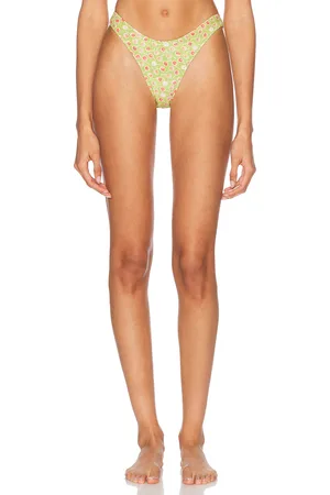Heavy Manners High Cut Cheeky Bikini Bottom in Green