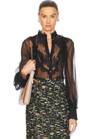 VALENTINO Sheer Blouse in Black