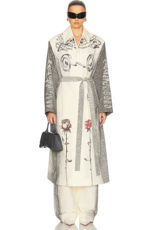 Jean Paul Gaultier Tattoo Trench Coat in Cream