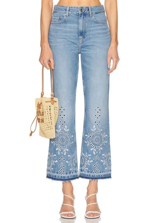 Ganni Cropped Wide Leg in Blue