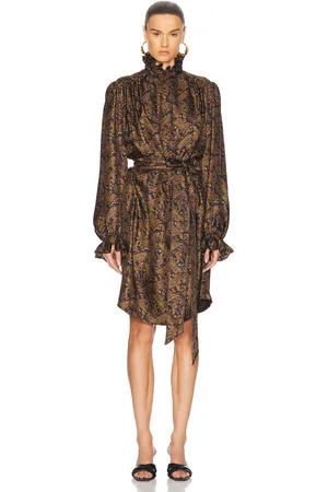 Saint Laurent Belted Mini Dress in Navy