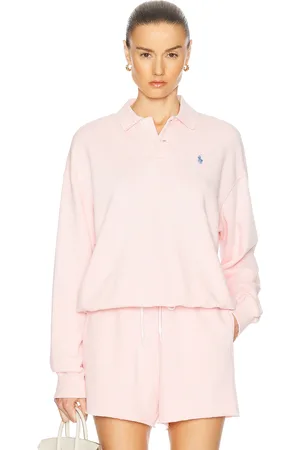 Ralph Lauren Long Sleeve Polo Sweatshirt in Pink