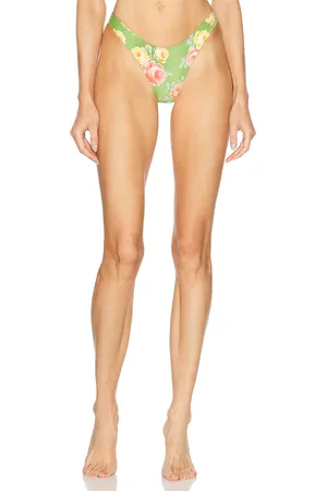 Heavy Manners High Cut Cheeky Bikini Bottom in Green