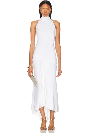 ALEXANDRE VAUTHIER Halter Neck Midi Dress in White