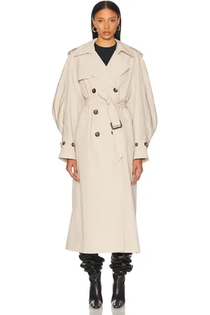 ALEXANDRE VAUTHIER Taffeta Trench Coat in Neutral
