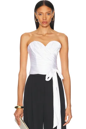 ALEXANDRE VAUTHIER Satin Strapless Top in White