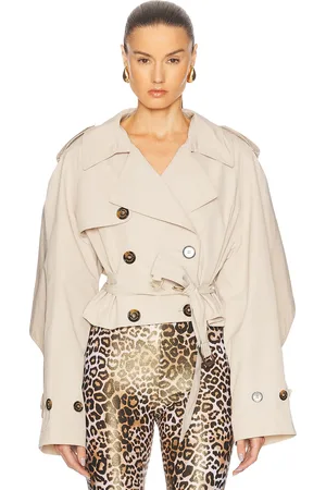 ALEXANDRE VAUTHIER Taffeta Short Trench Coat in Neutral