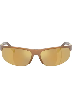 Miu Miu Shield Sunglasses in Metallic Gold