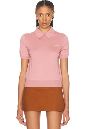Miu Miu Short Sleeve Polo Top in