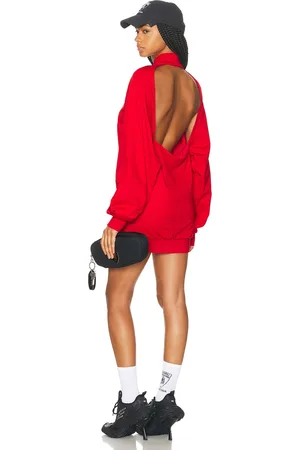 Balenciaga Back Tracksuit Dress in Red