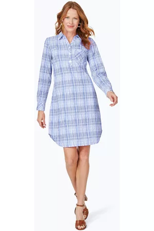 Foxcroft Delaney Purely Plaid Crinkle Dress
