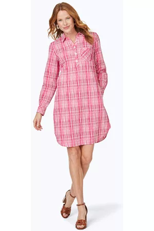 Foxcroft Women Dresses - Delaney Purely Plaid Crinkle Dress