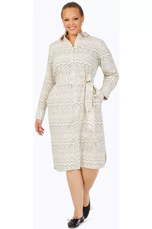 Foxcroft Plus Soft Chevron Non-Iron Dress