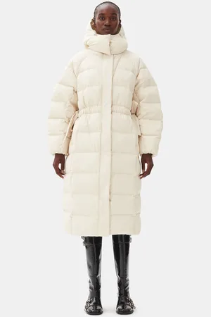 Ganni White Tech Puffer Coat