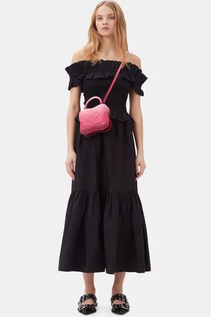 Ganni Cotton Poplin Maxi Flounce Skirt