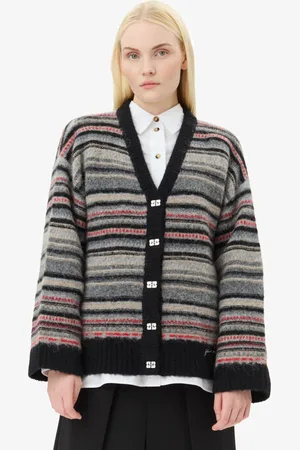 Ganni Stripe Boxy Cardigan