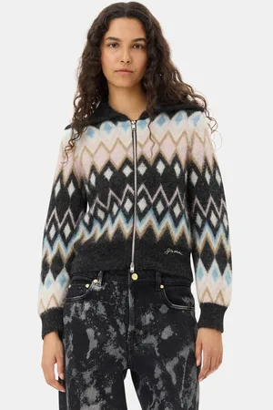 Ganni Multicolor Fine Brushed Alpaca Cardigan