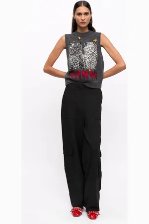 Ganni Twill Suiting Cargo Pants