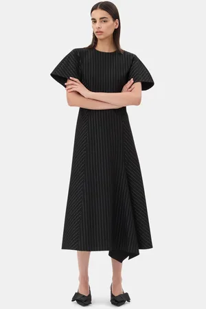 Ganni Pinstripe Long Dress