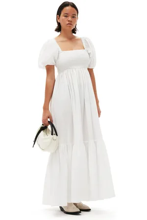 Ganni Cotton Poplin Smock Maxi Dress