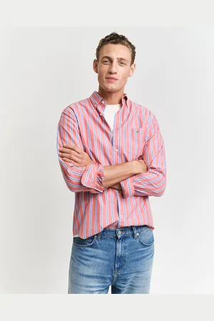 GANT Men Regular Fit Classic Striped Poplin Shirt (S)