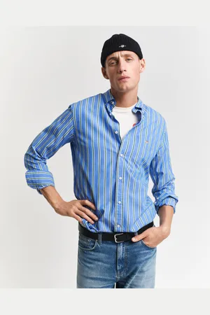 GANT Men Regular Fit Classic Striped Poplin Shirt (S)