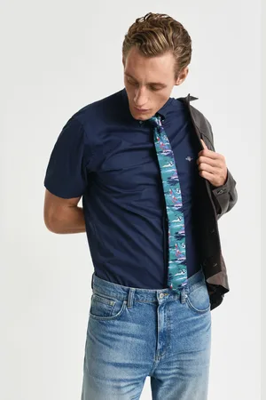 GANT Men Regular Fit Classic Poplin Short Sleeve Shirt (S)