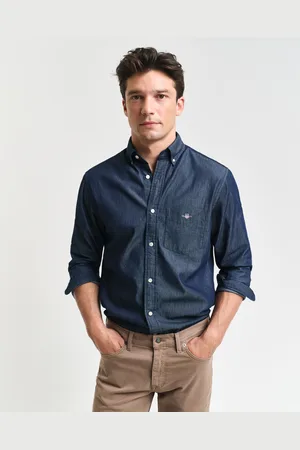 GANT Men Regular Fit Indigo Shirt (S)