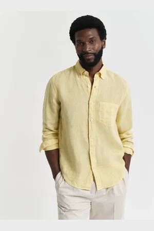 GANT Men Regular Fit Garment-Dyed Linen Shirt (S)