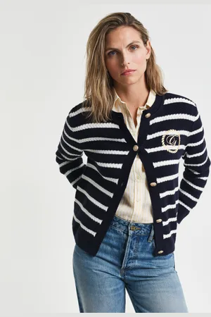 GANT Women Striped Cotton Knit Jacket (XS)