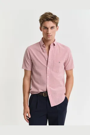 GANT Men Regular Fit Striped Short Sleeve Seersucker Shirt (S)