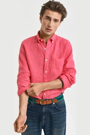 GANT Men Regular Fit Garment-Dyed Linen Shirt (S)