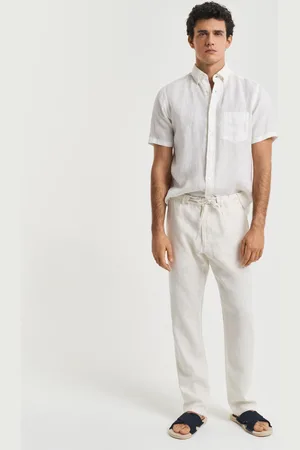 GANT Men Relaxed Fit Linen Drawstring Pants (L)