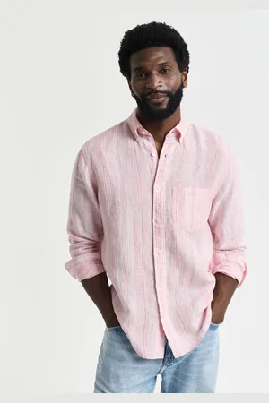 GANT Men Regular Fit Thin Striped Linen Shirt (S)