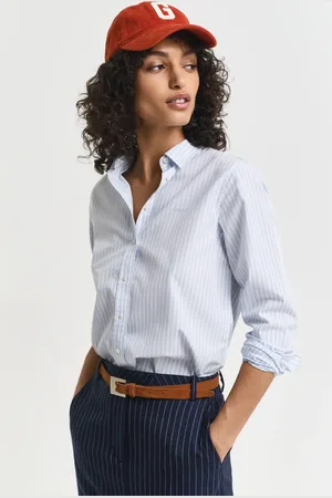 GANT Women Regular Fit Striped Poplin Shirt (32)