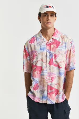 GANT Men Relaxed Fit Resort Print Short Sleeve Shirt (S)